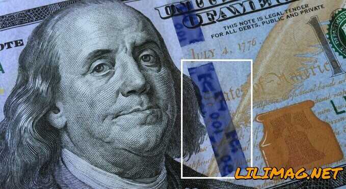 تشخیص دلار تقلبی آبی با نوار سه بعدی آبی رنگ