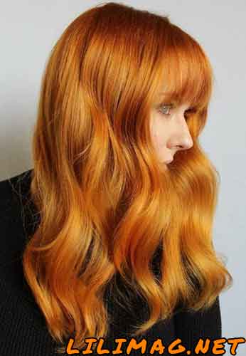 رنگ موی مسی طلایی عکس