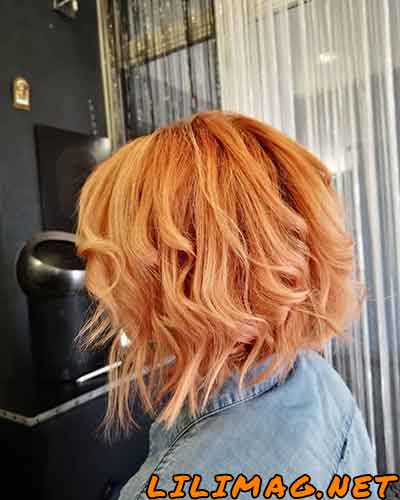 عکس رنگ موی هویجی مسی کوتاه